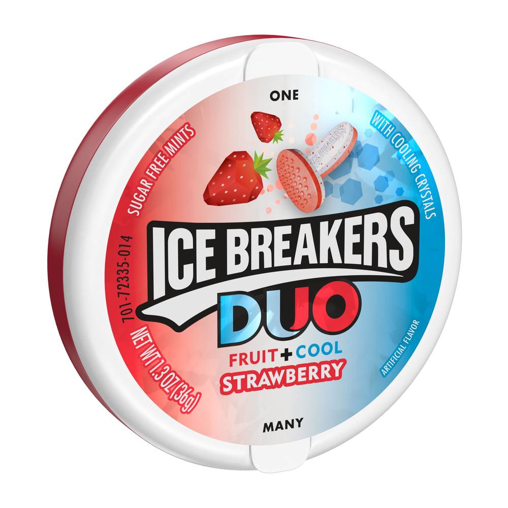 Ice Breakers Duo Fruit + Cool Strawberry Sugar Free Mints, 1.3 oz