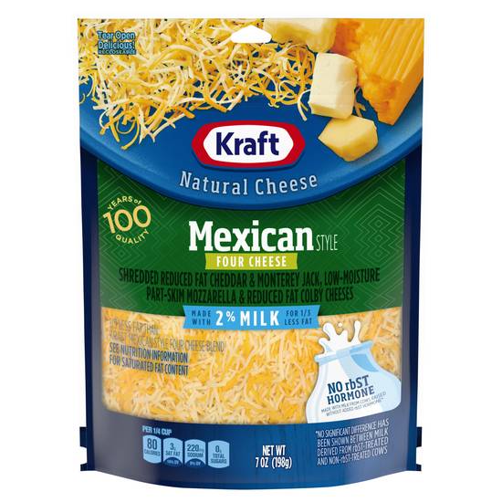Kraft Shredded 2% Milk Reduced Fat Mexican Style Four Cheese Blend