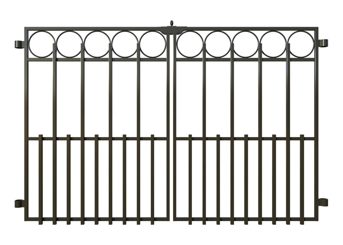 YARDLINK Ambrose 2-ft H x 4-ft W Black Powder Coated Steel No Dig Decorative Walk-thru Fence gate