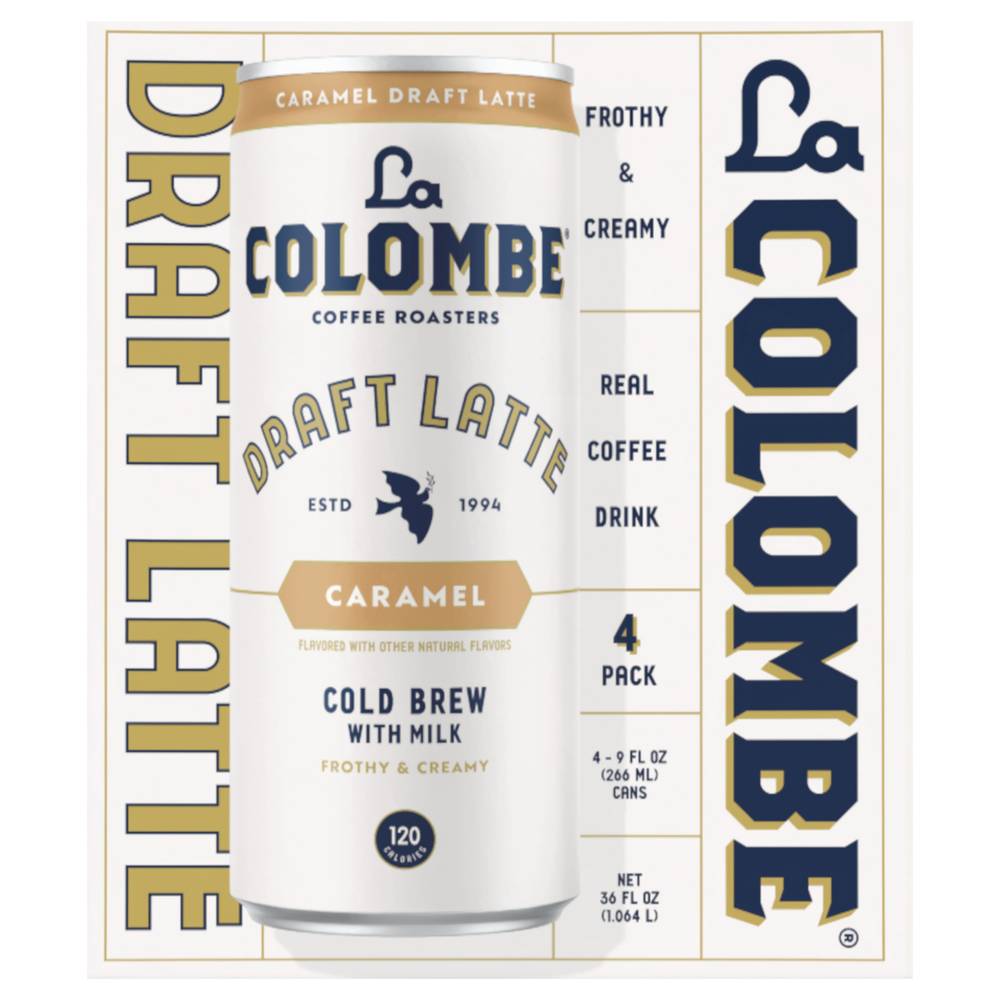 La Colombe Draft Latte Cold Brew With Milk Frothy and Creamy Coffee, Caramel (36 fl oz, 4 ct)