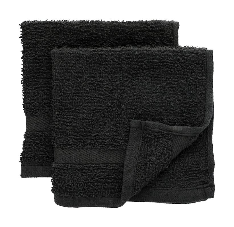 Home Collection Cotton Wash Cloth, Black (2 ct)