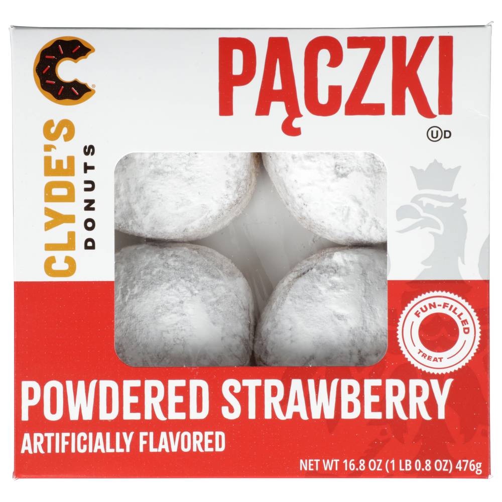 Clyde's Powdered Strawberry Paczki (16.8 oz, 4 ct)