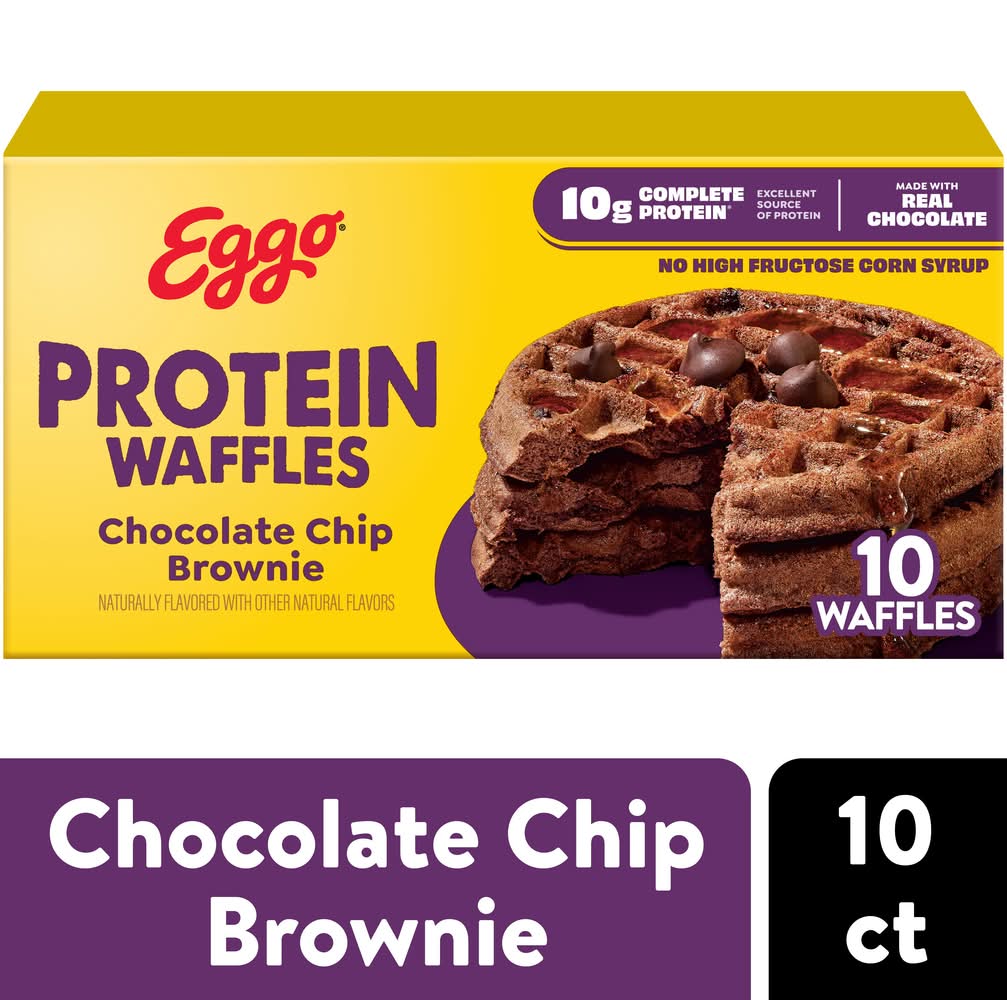 Eggo Protein Waffles, Chocolate Chip Brownie (12.3 oz, 10 ct)