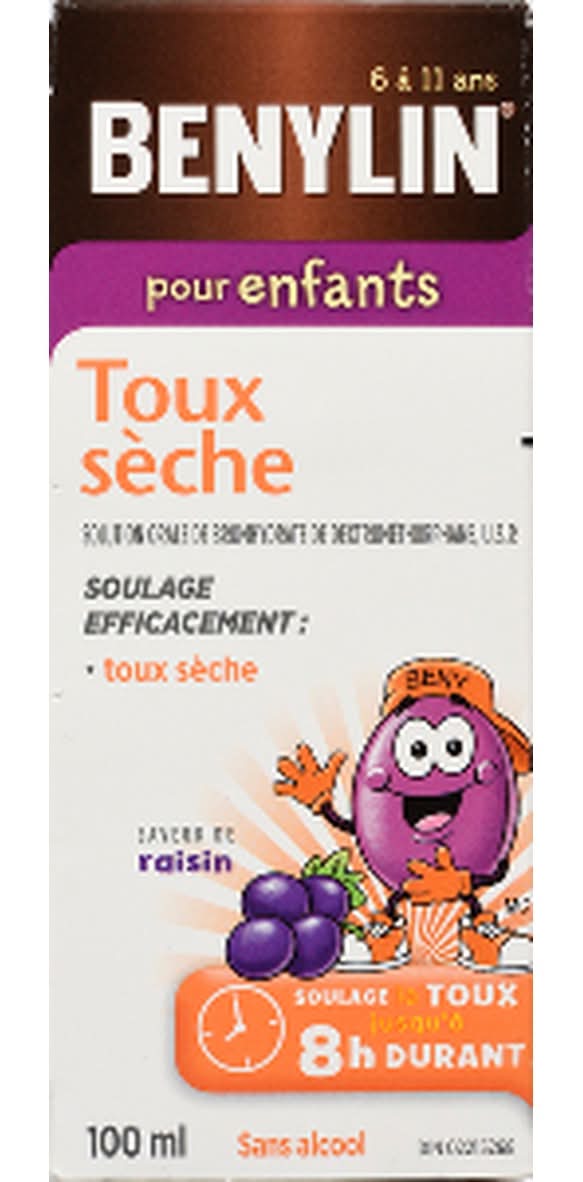 Benylin Dry Cough Syrup For Children 6-11 Years, Grape (100 ml)