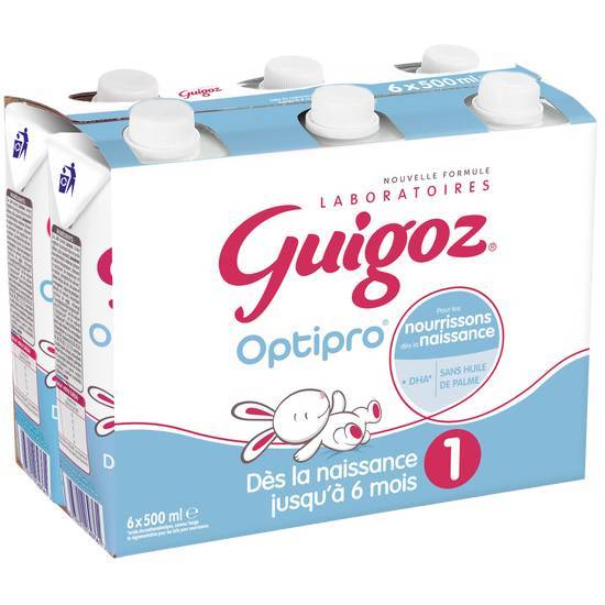 Guigoz 1 classique liquide 6x500ml lait infantile  1er âge dès la naissance