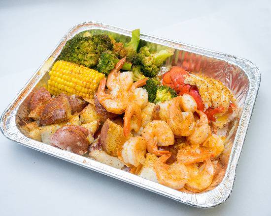 Half Pound Shrimp and One Medium Lobster Tail