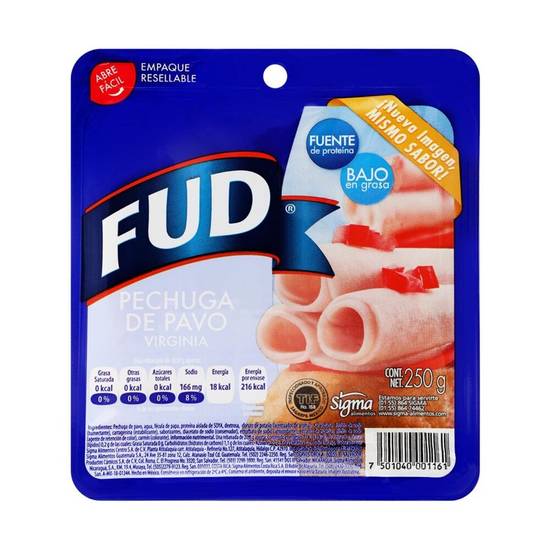 JAMON PECHUGA DE PAVO FUD 250 GR