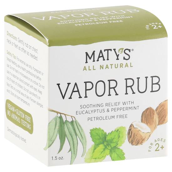 Maty's All Natural Vapor Rub Petroleum Free Unscented