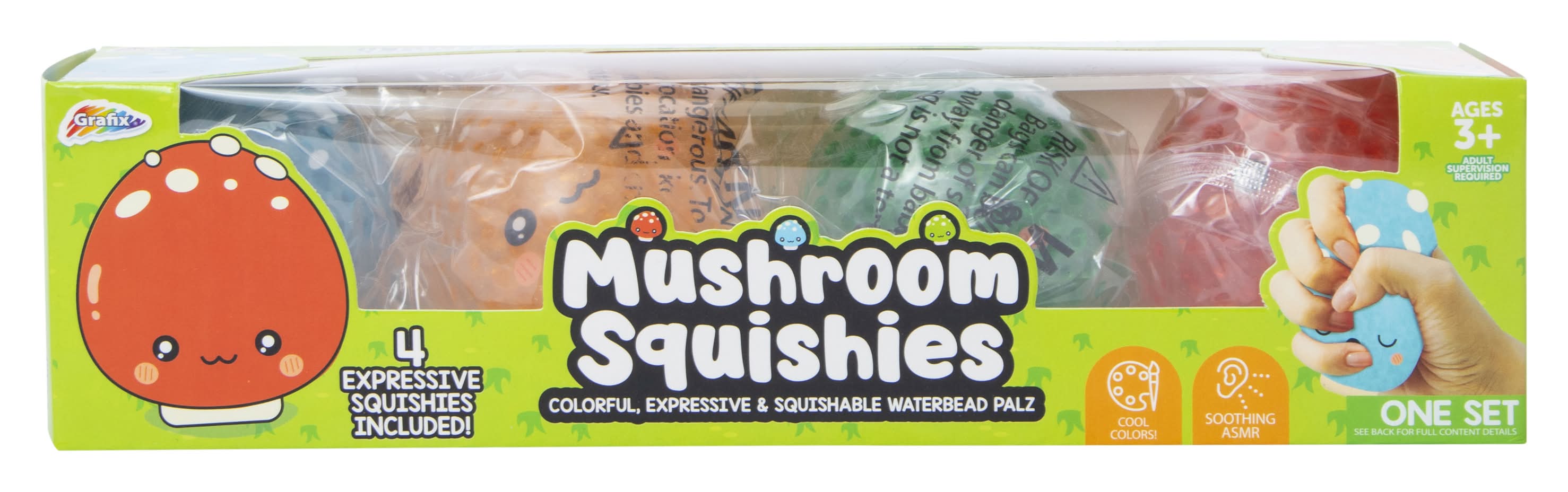 Squishies Water Bead Palz Series 4 Sensory Toys 4-Count Mushroom