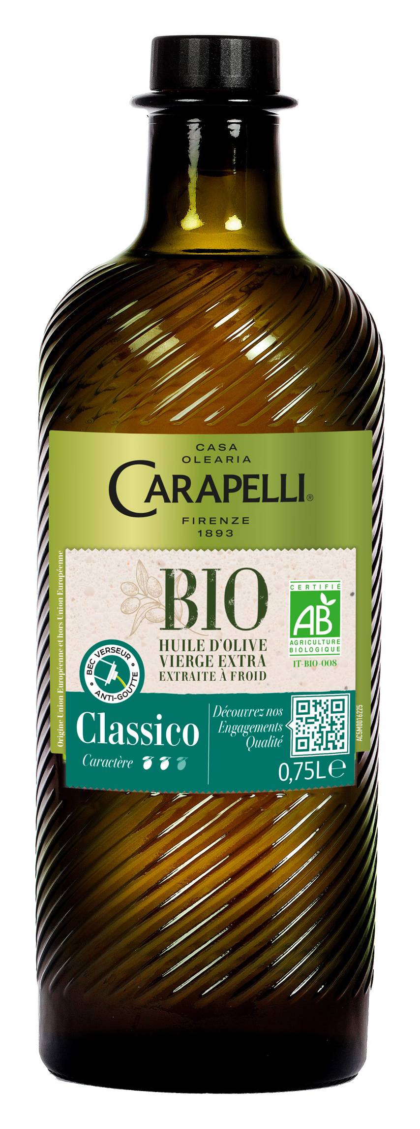 Carapelli - Huile d'olive vierge extra classico bio (750ml)