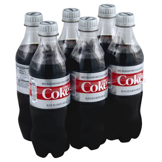 Coca-Cola Bottles, 16.9 fl oz, 6 Pack, Cola