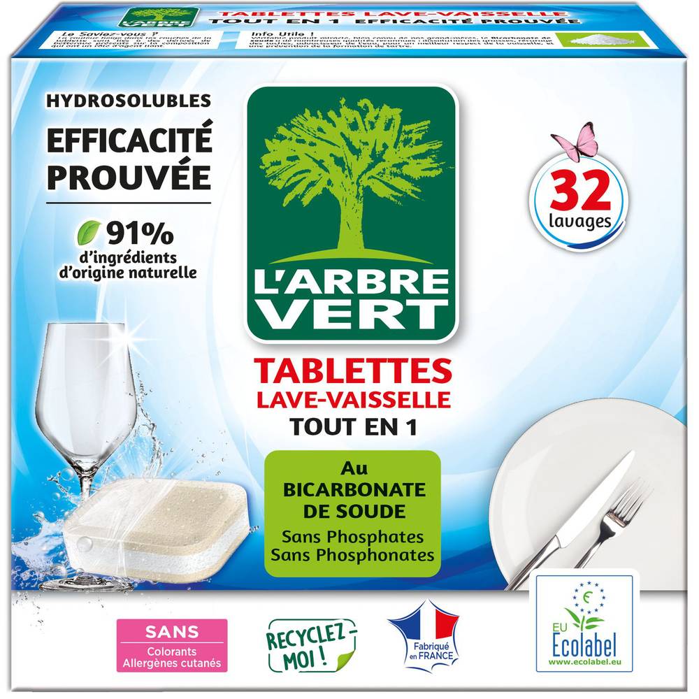 L'Arbre Vert - Tablettes brillance lave vaisselle tout en 1 (30)