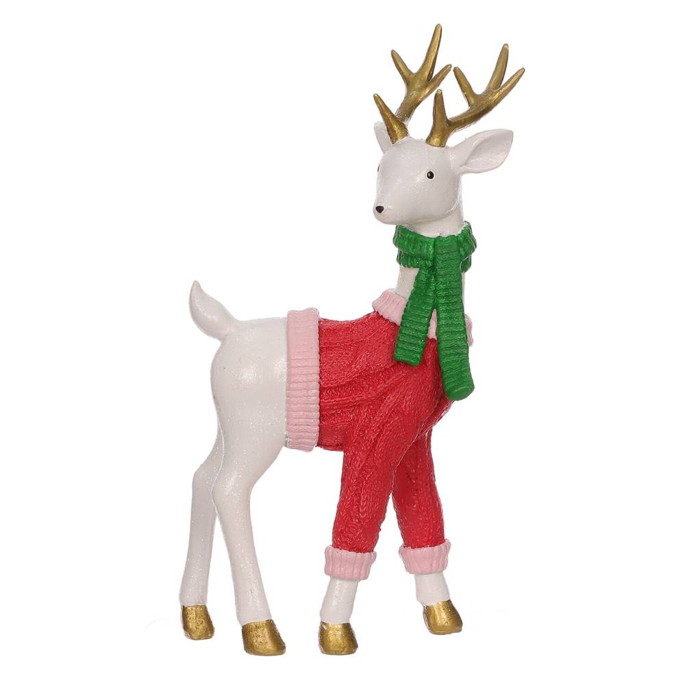 Resin Standing Deer With Scarf