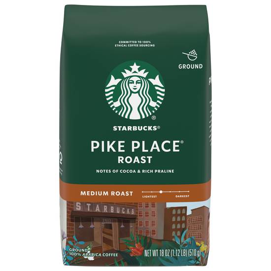 Starbucks Pike Place Medium Roast Ground Coffee (18 oz)