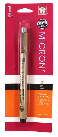 Pigma Micron 03 Classic Drawing Pen, Black