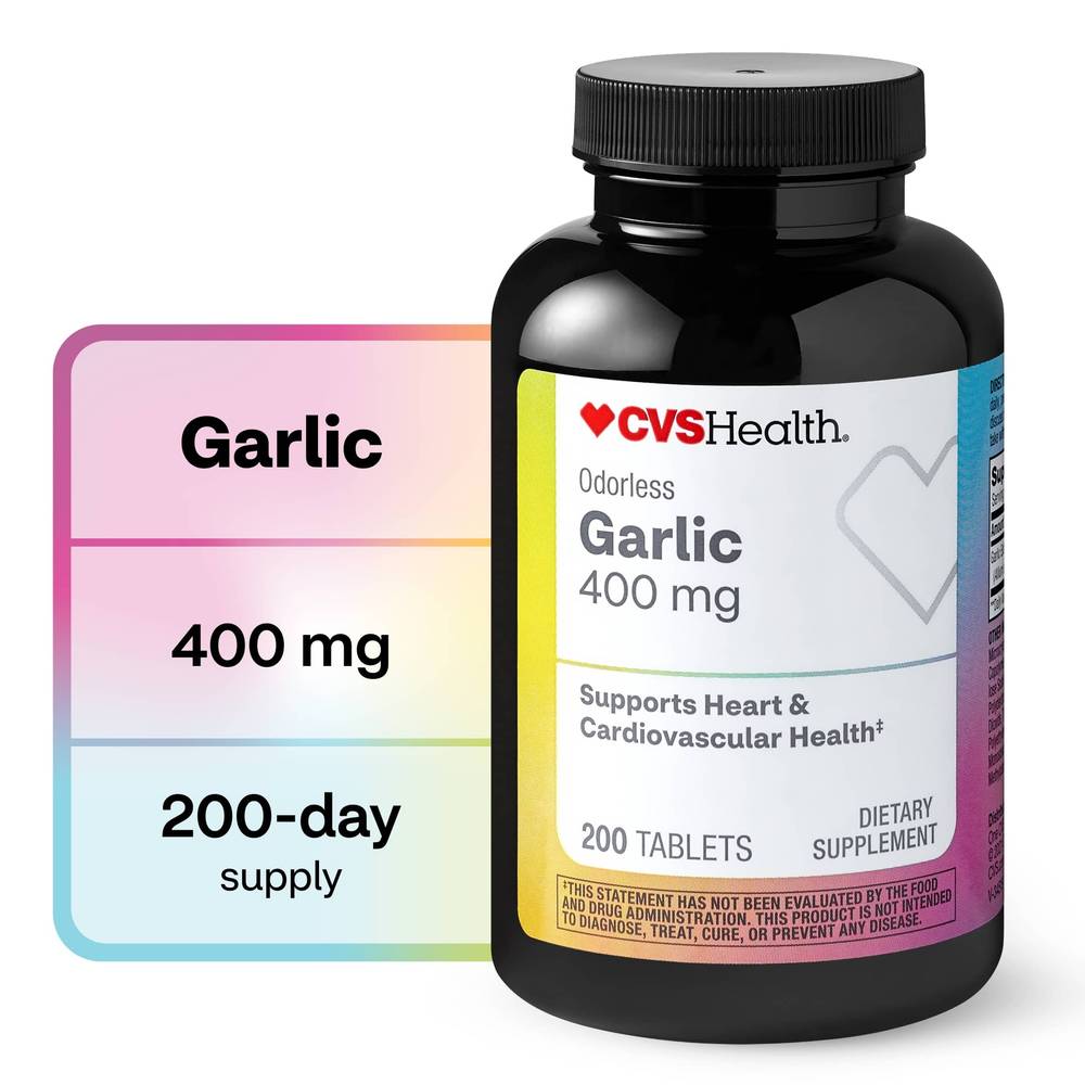 CVS Health Odorless Garlic Tablets 400mg, 200CT