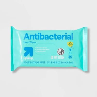 up&up Antibacterial Fresh Scent Hand Wipes, 5 1/2x8 in (40 ct)