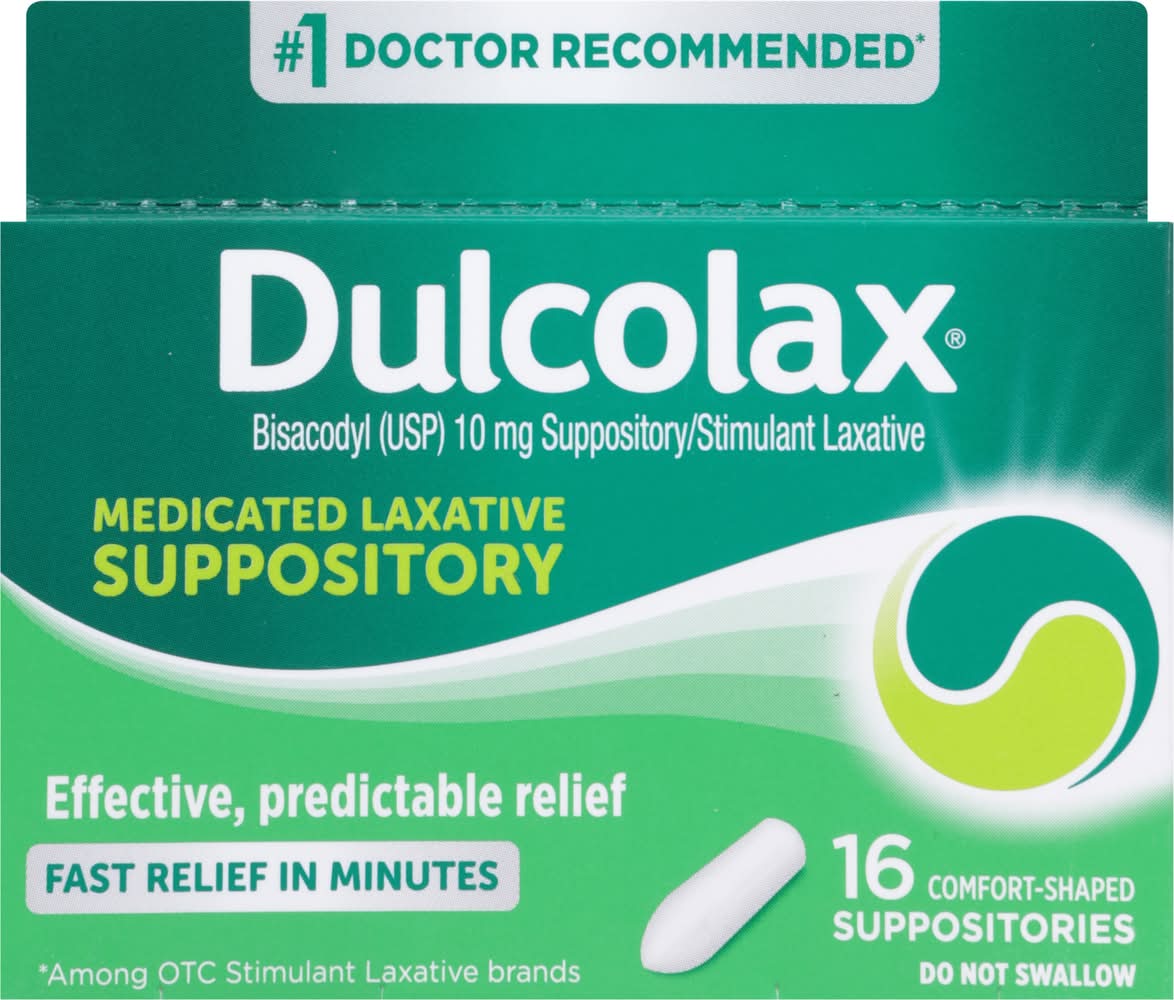 Dulcolax Fast Relief Medicated Laxative Suppositories (16 ct)