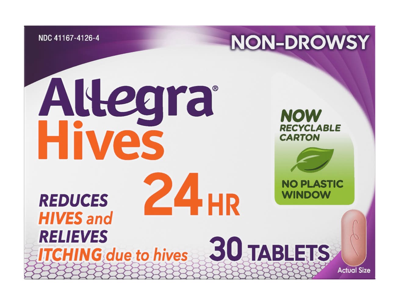 Allegra Hives Non-Drowsy Allergy Relief 180 mg Tablets (30 ct)