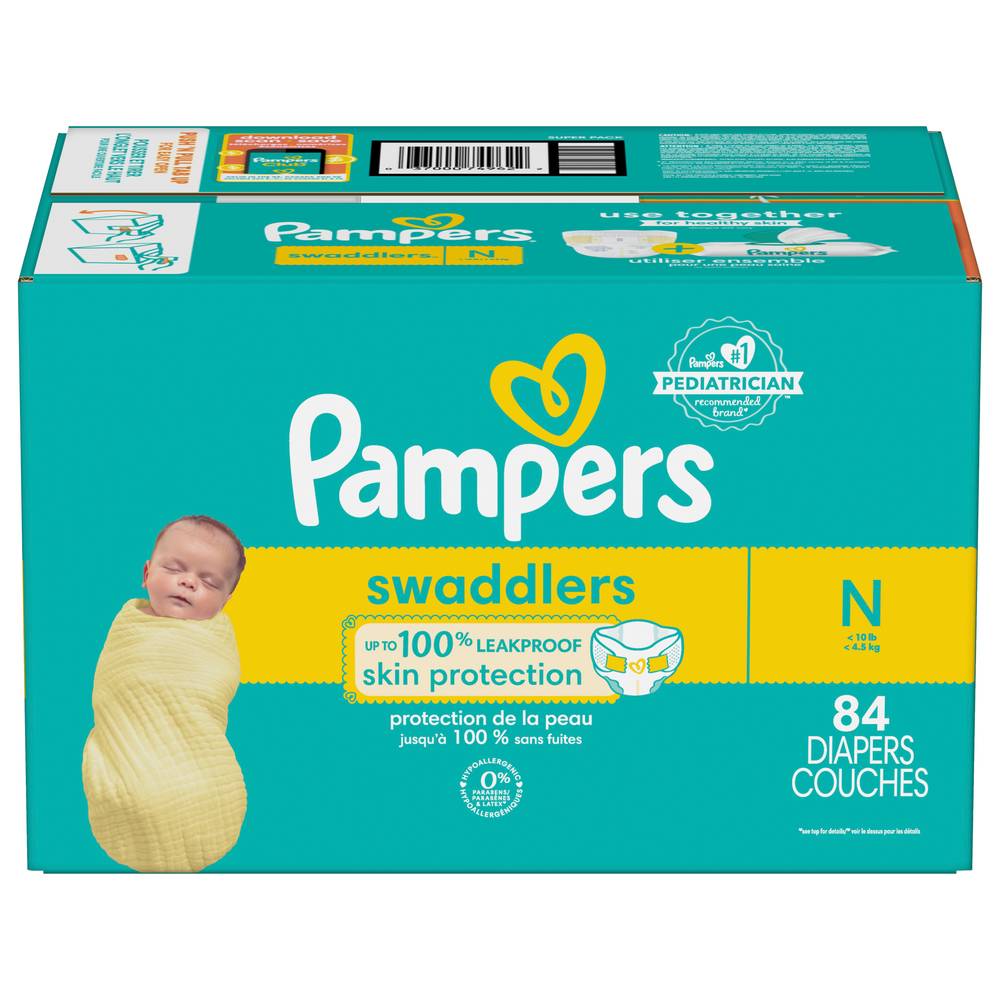 Pampers Swaddlers Diapers, N (84 ct)