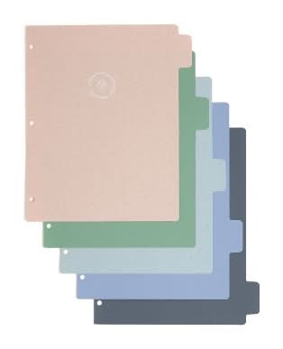 Les Produits U U-Eco Tab Dividers Core, 10.98x9.21 in, Assorted (5 ct)