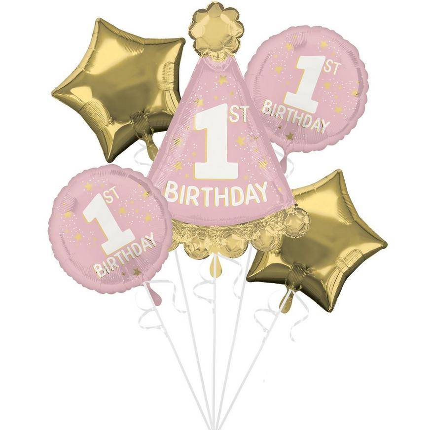 Uninflated Little Miss One-derful 1st Birthday Foil Balloon Bouquet, 5pc