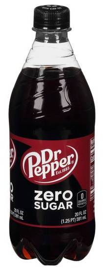 Dr Pepper Zero Sugar Soda (20 fl oz)