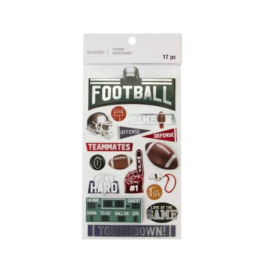 Recollections Football Stickers, 1.875" x 8" (17 ct)