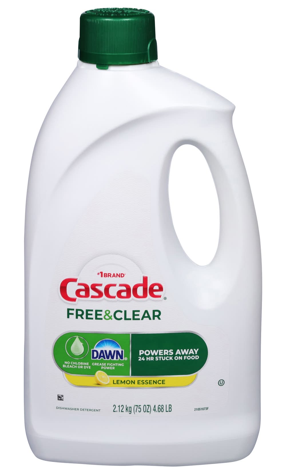 Cascade Free & Clear Dishwasher Detergent Liquid Gel, Lemon Essence (75 oz)