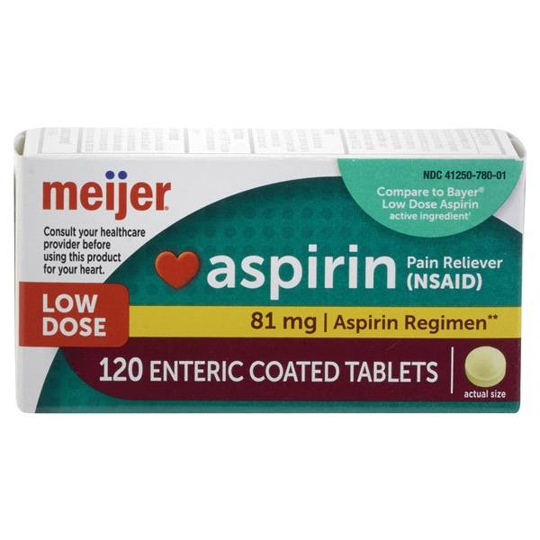 Meijer Aspirin Enteric Coated 81 mg Tablet (120 ct)