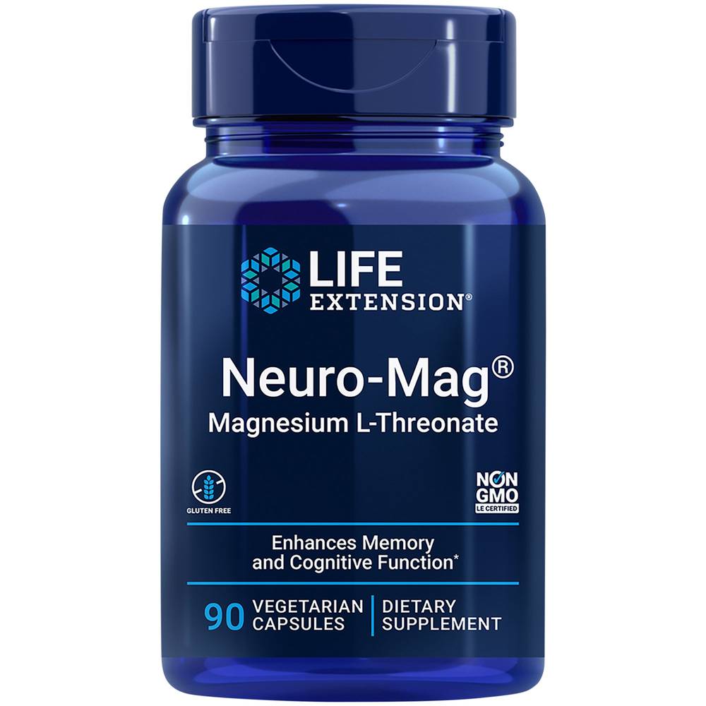 Life Extension Neuro-Mag - Magnesium L-Threonate For Enhanced Memory & Cognitive Function 200mg Capsules (90 ct)