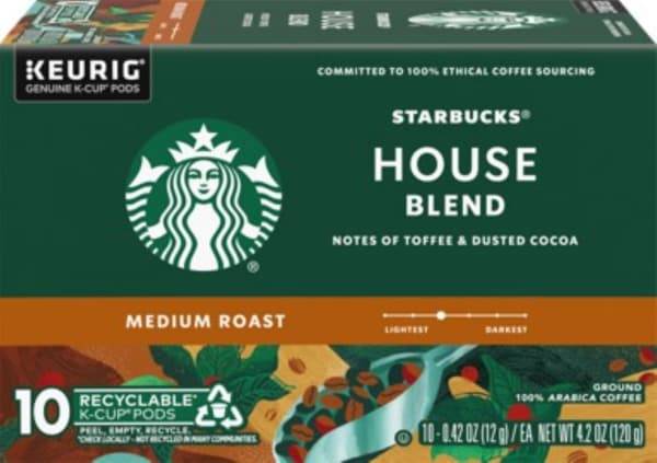 STARBUCKS K-CUP HOUSE BLEND 10CT