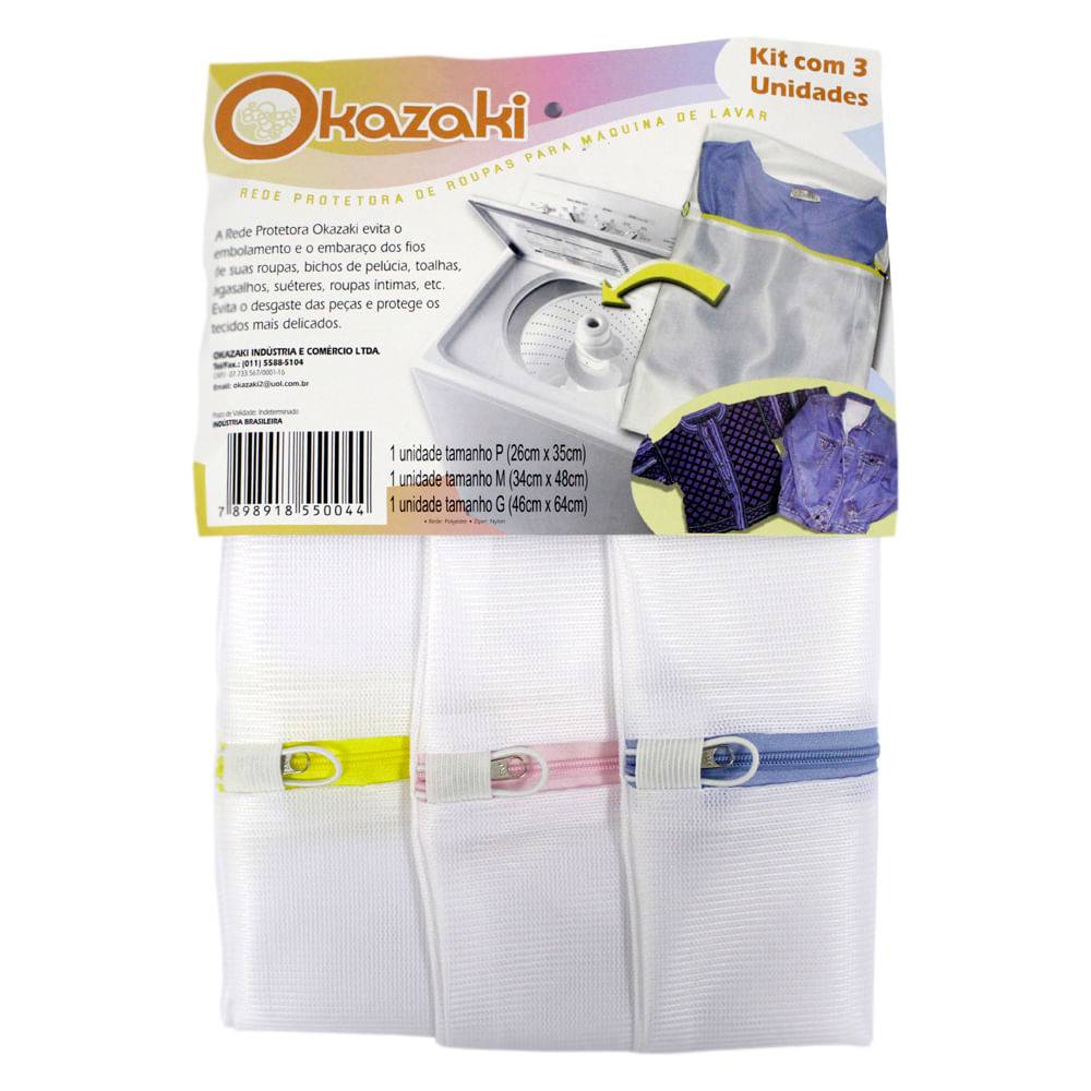 Okazaki kit rede protetora de roupas para máquina de lavar (3 peças)