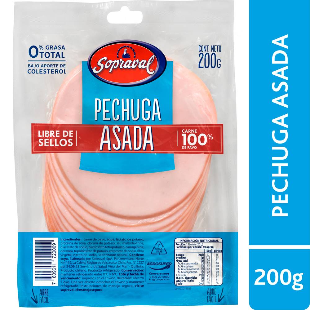 Sopraval · Pechuga de pavo asada (200 g)