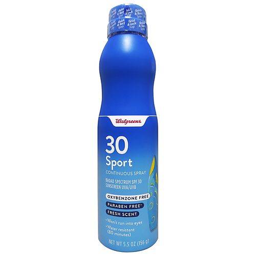 Walgreens Sport Sunscreen Continuous Spray SPF 30 Fresh - 5.5 OZ