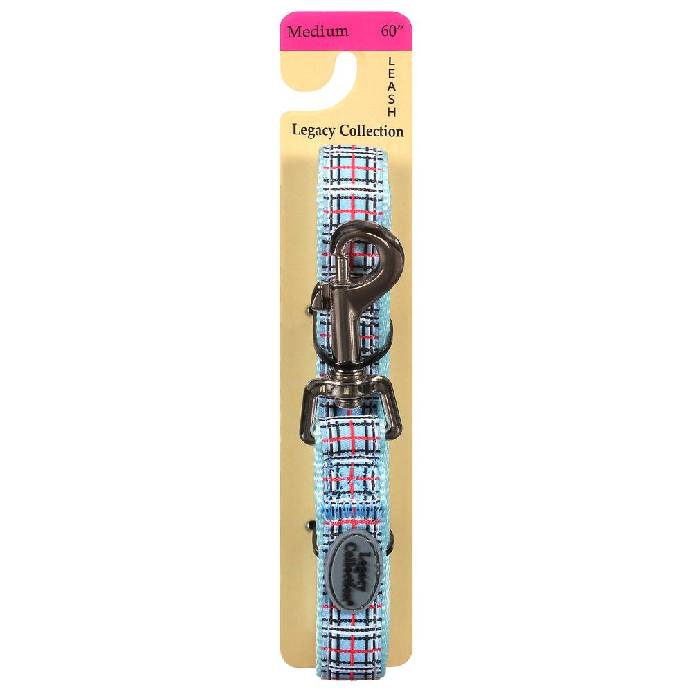 Legacy Collection Medium Blue Plaid Ribbon Leash (3.52 oz)