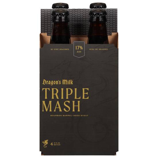 New Holland Brewing Co. Dragon's Milk Triple Mash Bourbon Barrel-Aged Stout Beer (4 ct, 12 fl oz) (chocolate-roasted malt-vanilla
