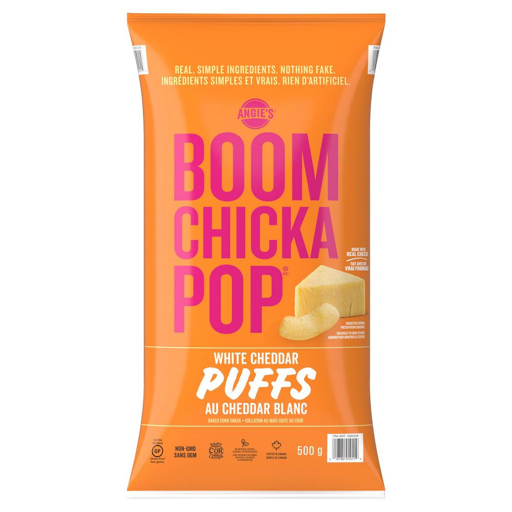 Angie’S Boomchickapop White Cheddar Puffs, 500 G