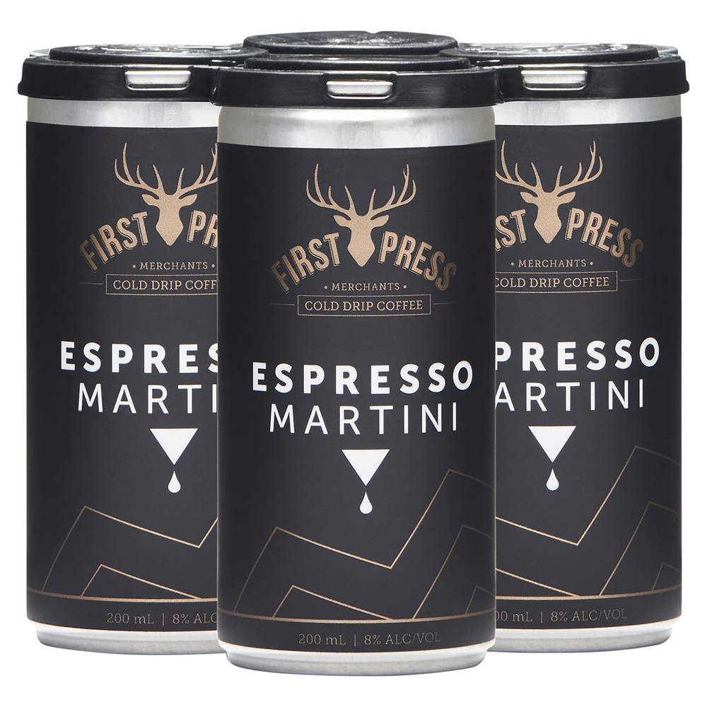First Press Espresso Martini Can 200mL x Pack 4