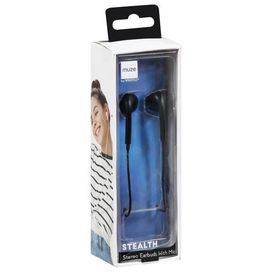 Muze stealth stereo discount earbuds with mic