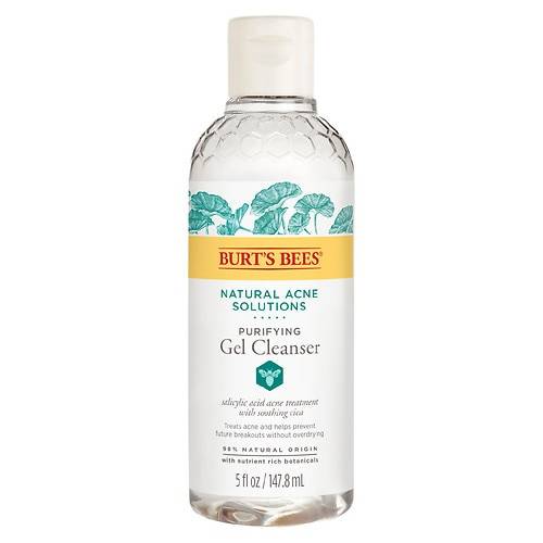 Burt's Bees Natural Acne Solutions Purifying Gel Cleanser, Salicylic Acid and Cica - 5.0 fl oz