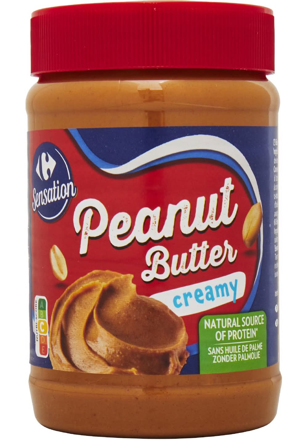 Carrefour Sensation - Beurre de cacahuète crémeux sans huile de palme (450g)