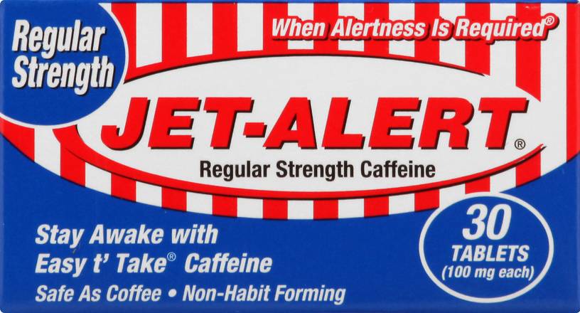 Jet-Alert Regular Strength 100 mg Caffeine Tablets (30 ct)