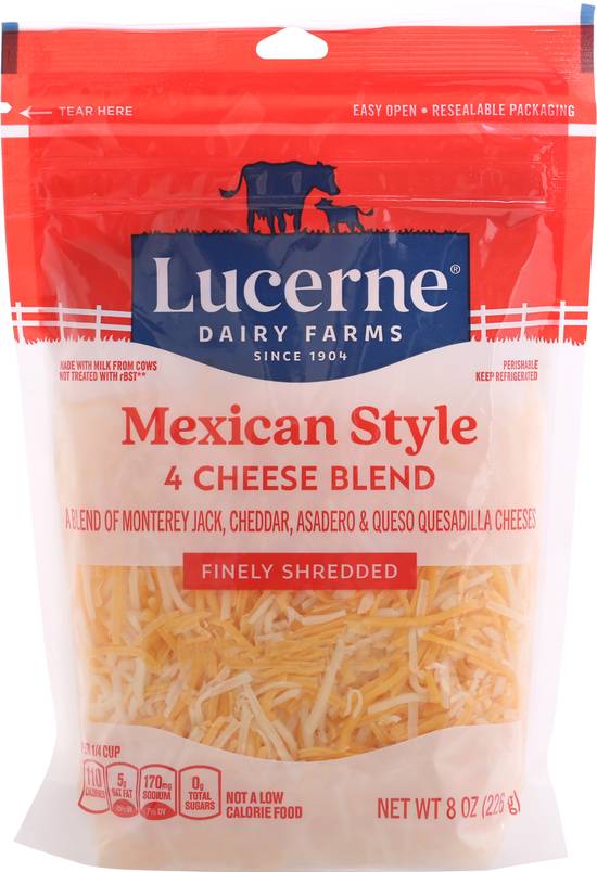 Lucerne Finely Shredded Mexican Style 4 Cheese Blend (8 oz)