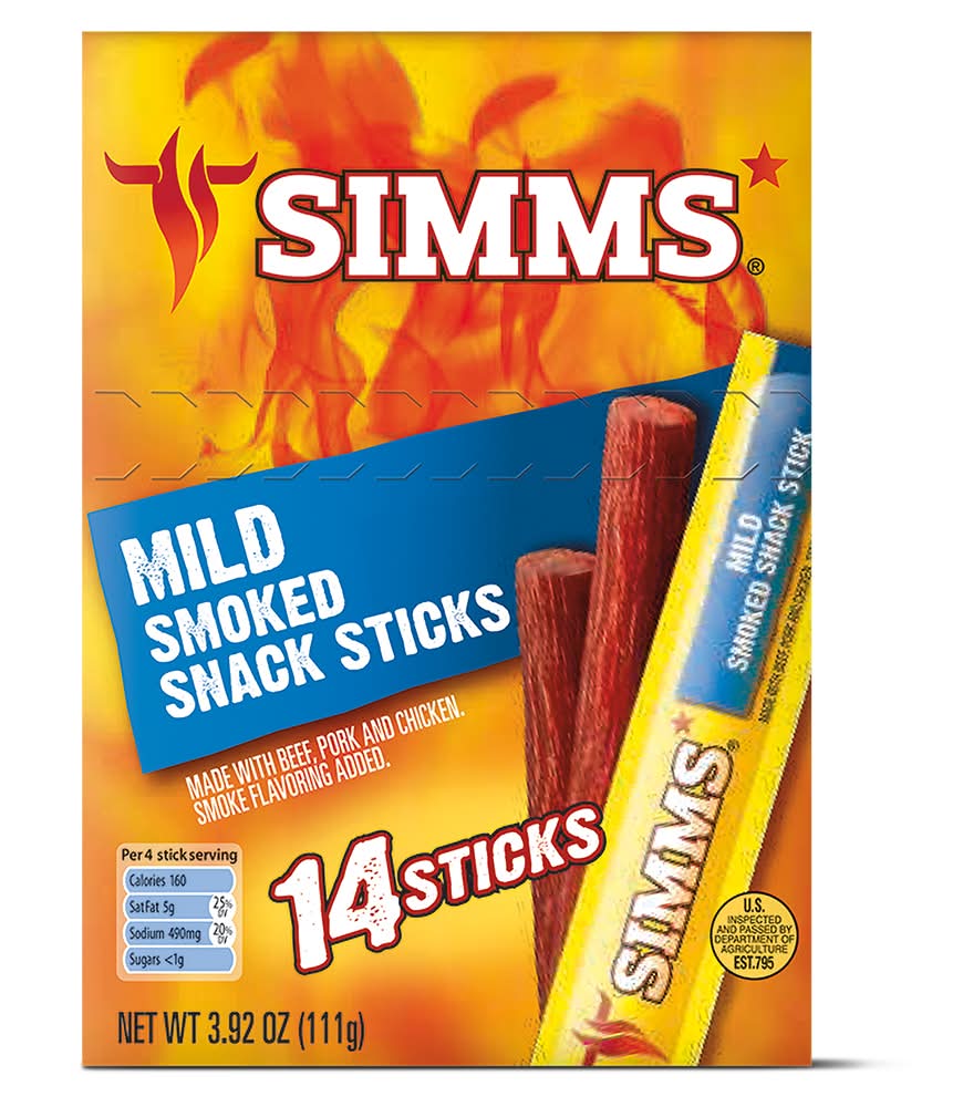 Simms Mild Smoked Snack Sticks, Beef, Pork and Chicken (3.92 oz, 14 ct)