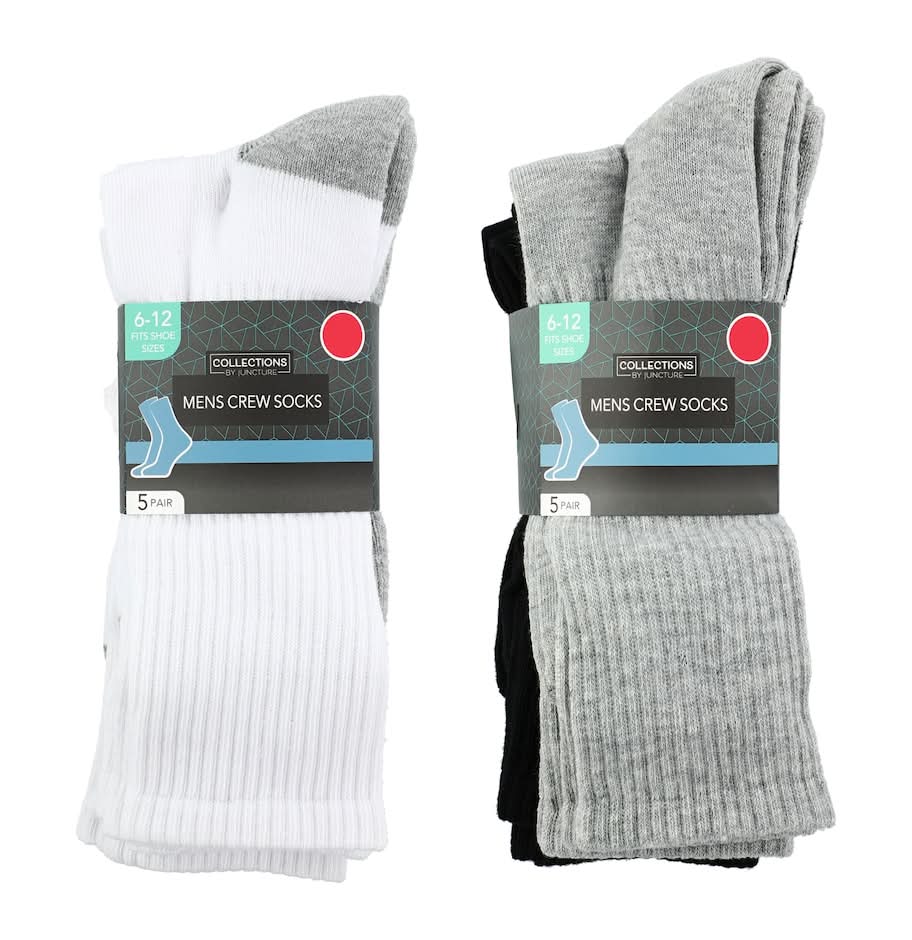 Juncture Arch Support Crew Socks, Men, 6-12 (5 ct)