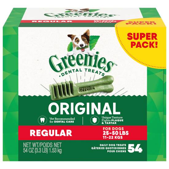 Greenies Regular Original Dental Dog Treats Super pack (54 ct)