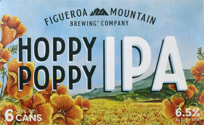 Figueroa Mountain Hoppy Poppy Ipa Beer (6 pack, 12 fl oz)