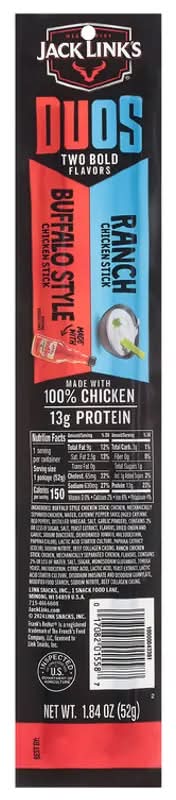 Jack Link's Duos Buffalo Style Ranch Chicken Stick