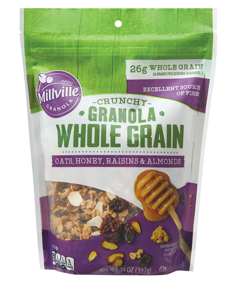Millville Whole Grain Granola, Oats Honey Raisins & Almonds (14 oz)